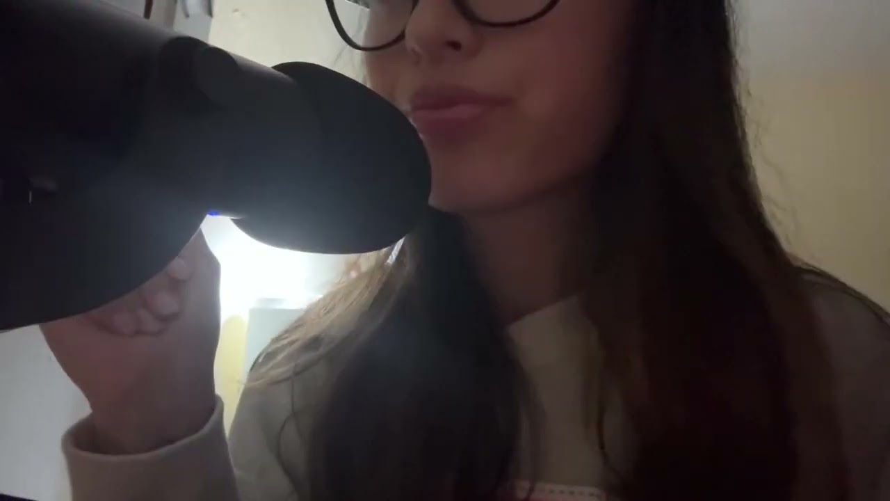 My First ASMR (w/ microphone) mouth sounds, unintelligible whispers, hand movements