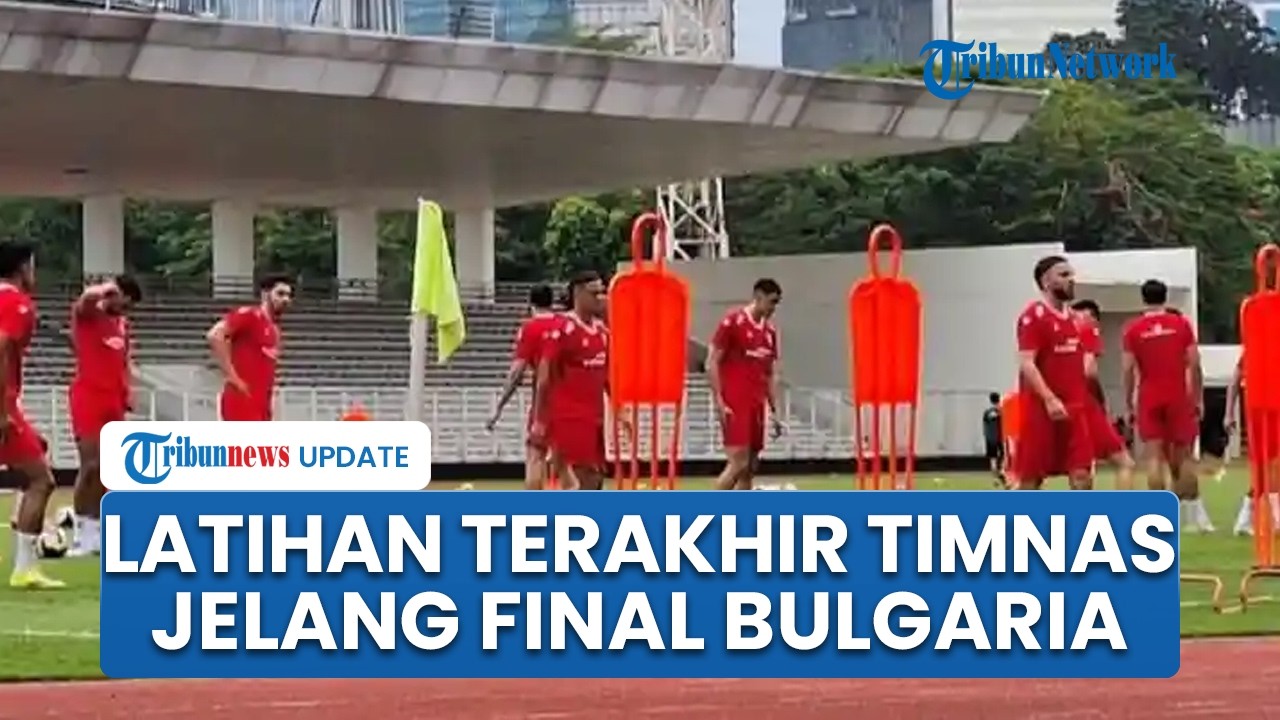 Suasana Latihan Terakhir Timnas Indonesia Jelang Final FIFA Series Lawan Bulgaria di SUGBK