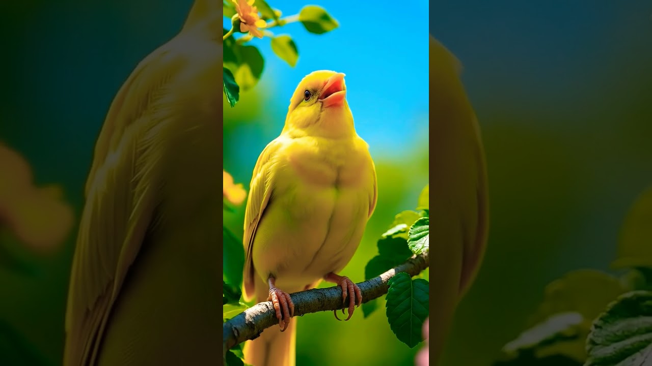 yellow canary bird singing || #canary#tier#canarysinging #vogel #bird #kanarie #kanarienvogel #diere