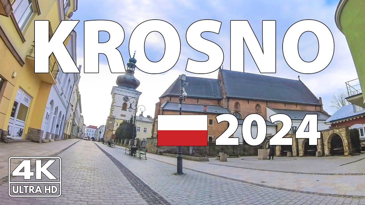 Кросно Польша Прогулка Walking Tour ⛅️ 4K с Субтитрами