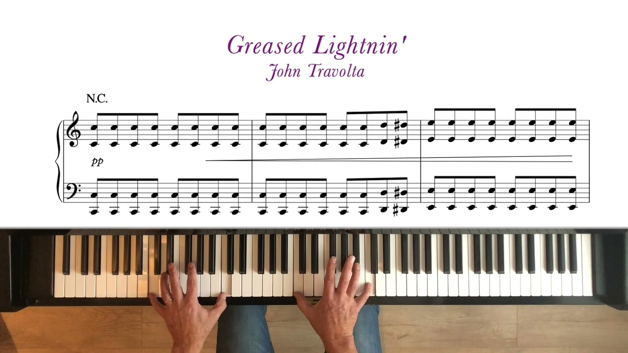 Greased Lightnin' - John Travolta | Early Intermediate Piano Tutorial + Sheet Music (My arrangement)