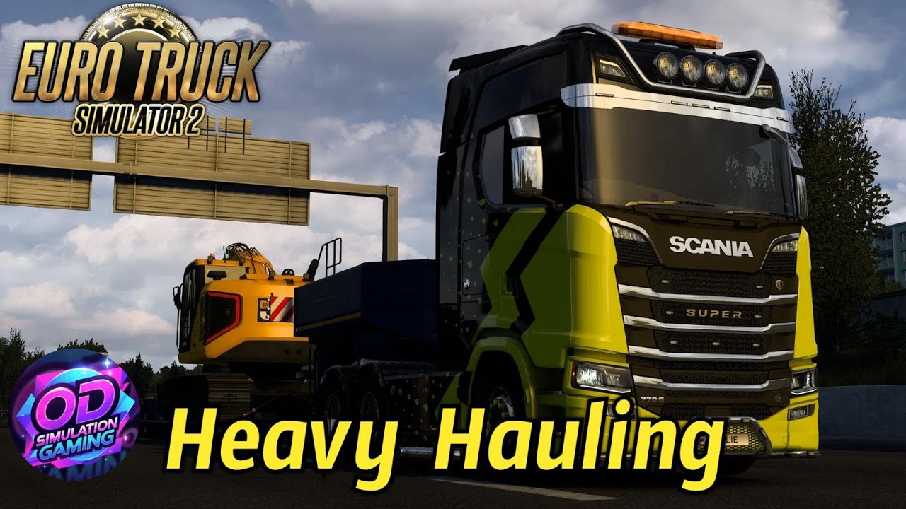 Euro Truck Simulator 2 | Hauling a JCB Excavator from Lille to Brno | Long Distance Heavy Haul