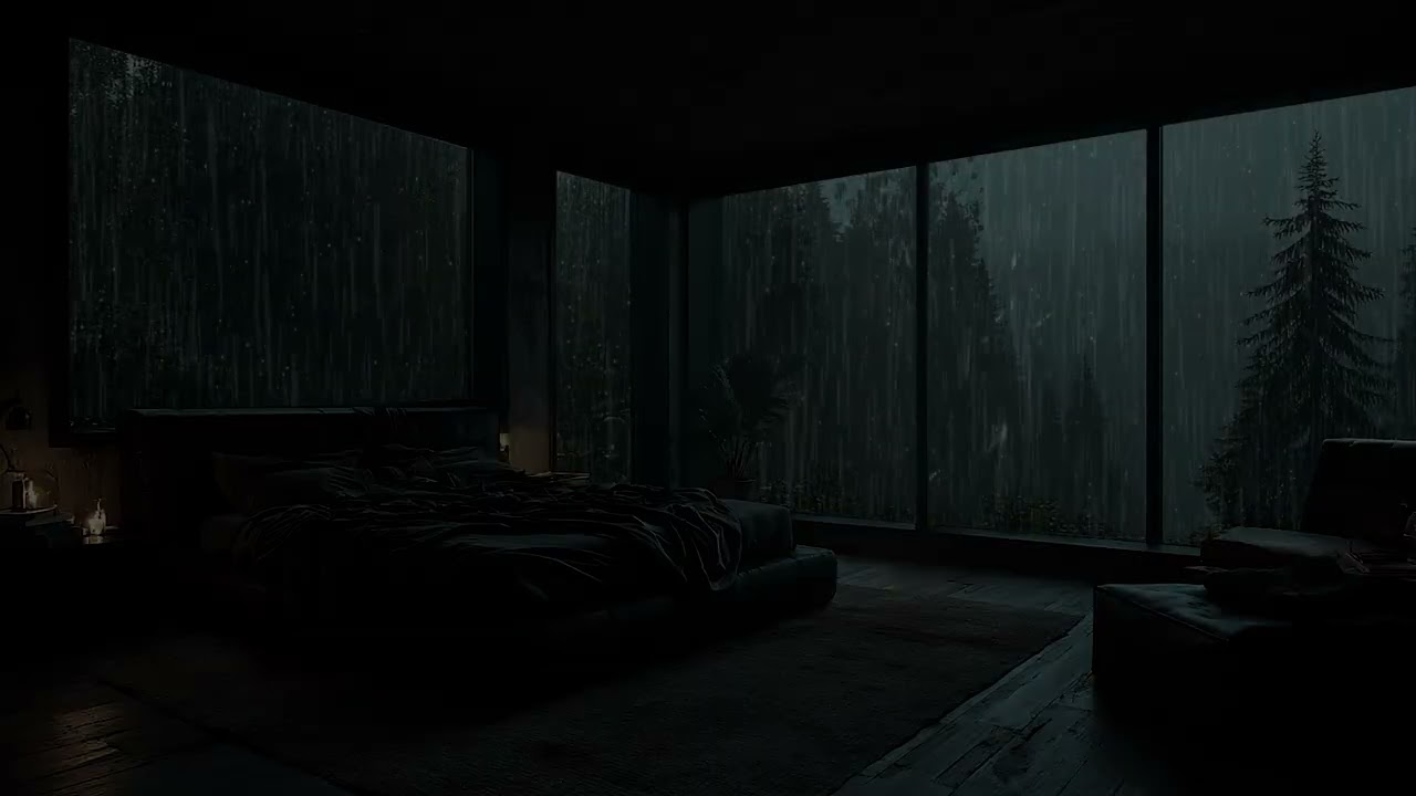 Find Inner Peace with Calm Piano Music and Light Rainfall – Serene Night Atmosphere for Deep Rest