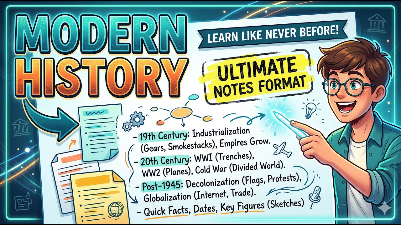 Complete Modern History of India in One Video | Mind Map Notes | UPSC, SSC & State PSCs