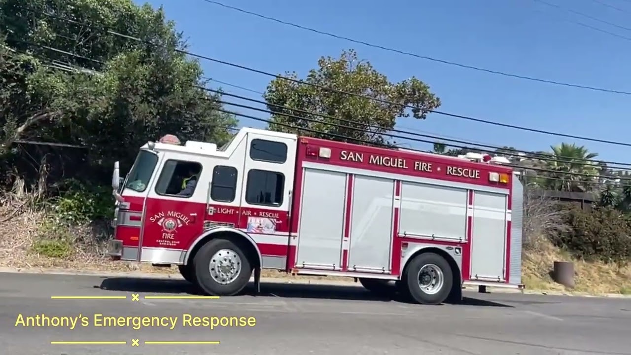 Fire Trucks Responding to Fire in spring valley Ca