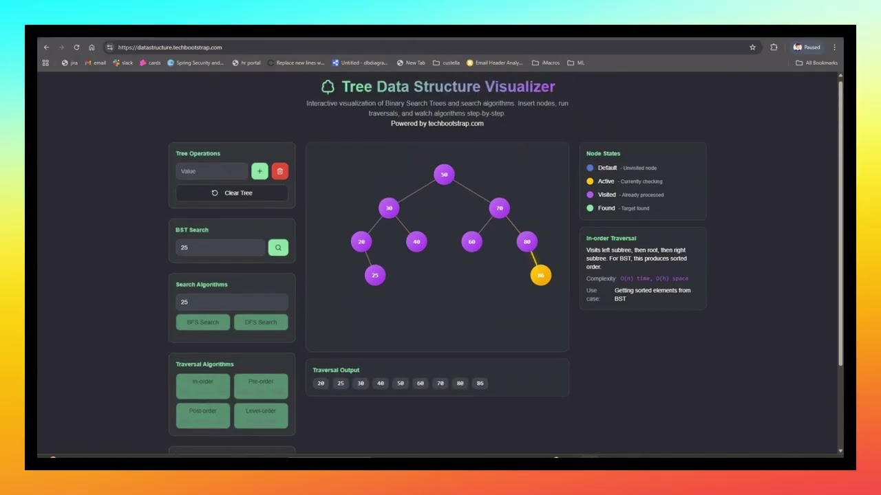 Tree Data Structure VISUALIZER: Master BFS, DFS, and Traversal Algorithms in Minutes!