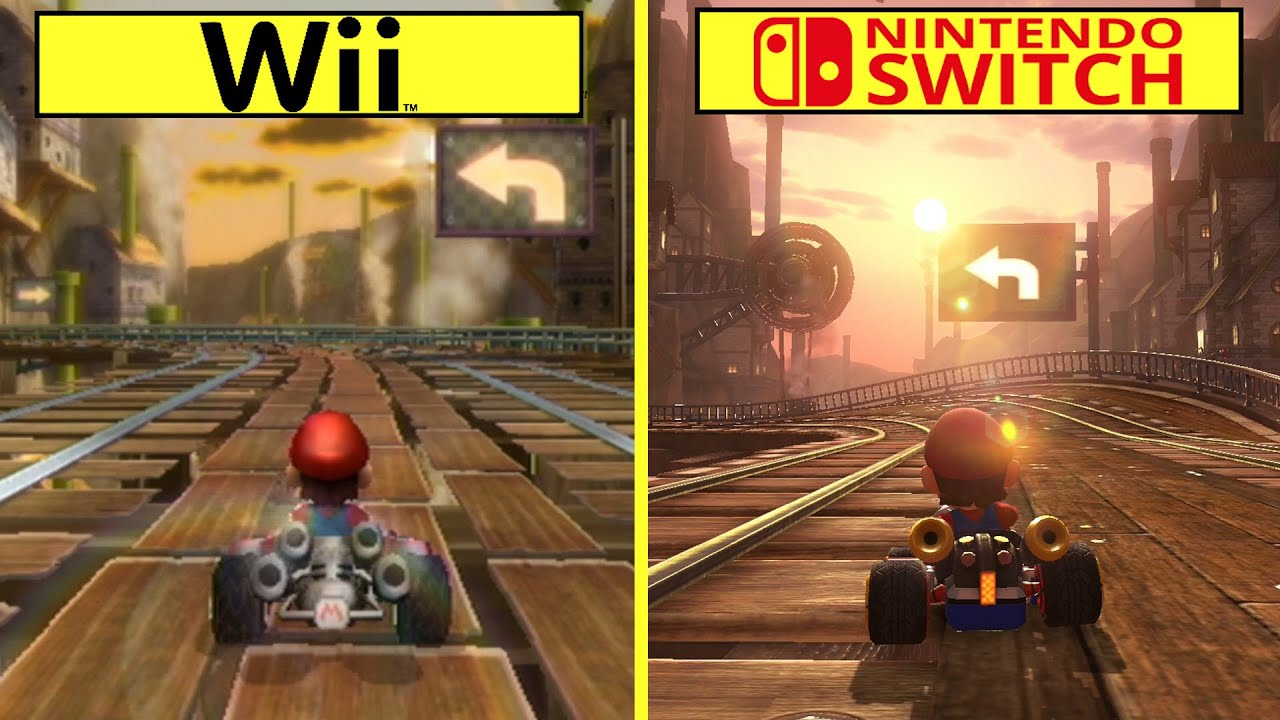 Mario Kart Wii vs Mario Kart 8 Deluxe Nintendo Wii vs Switch All Classic Tracks Graphics Comparison