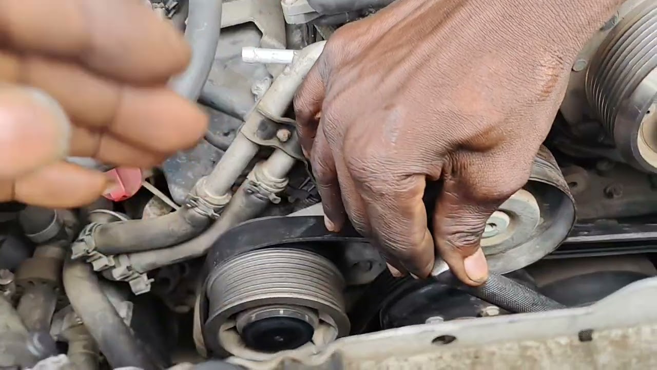 step to install alternator belt on g wagon 55