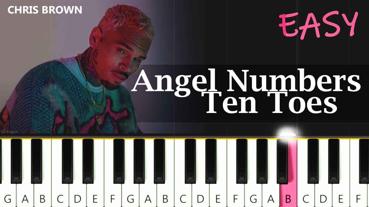 Chris Brown - Angel Numbers   Ten Toes ~  EASY PIANO TUTORIAL