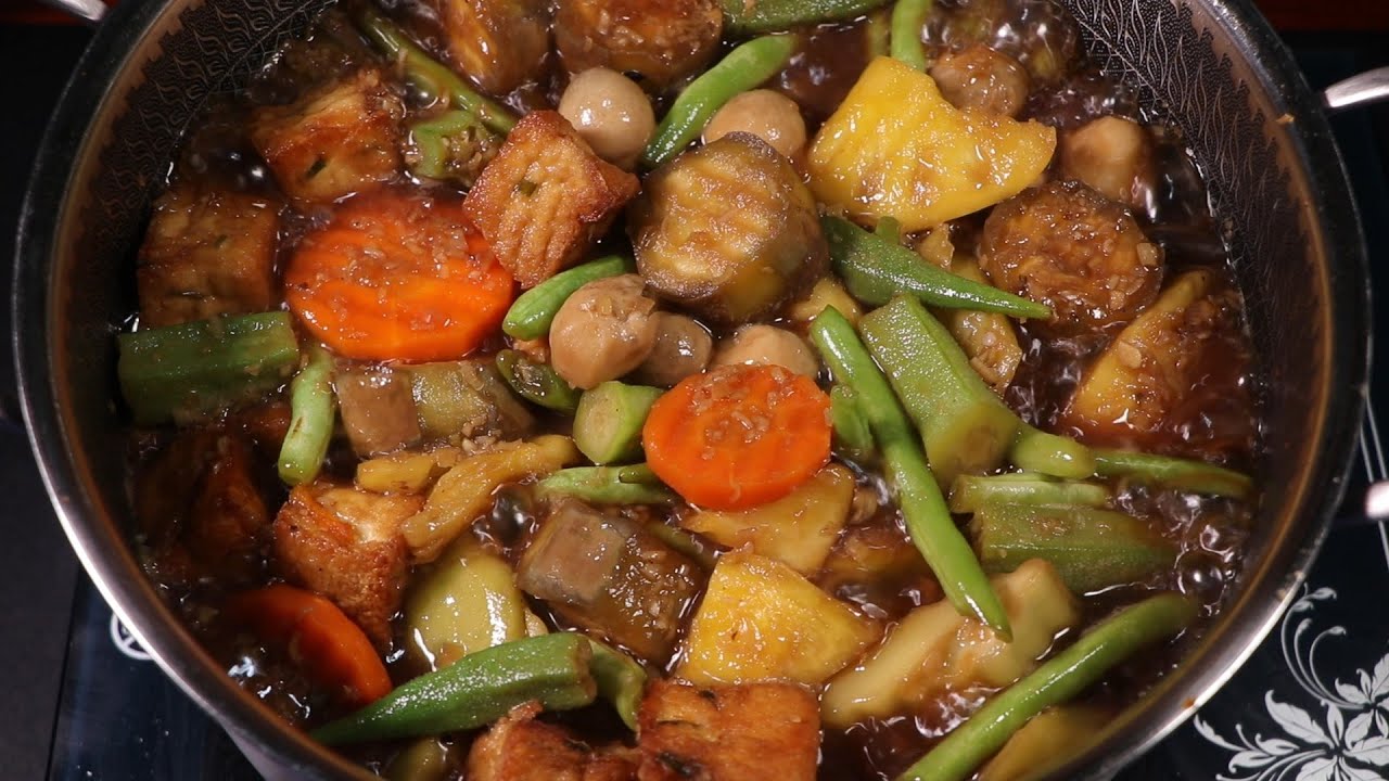Cách làm Củ Quả Kho Thập Cẩm ngon hấp dẫn đẹp mắt - Món Chay Ngon Chuẩn Vị