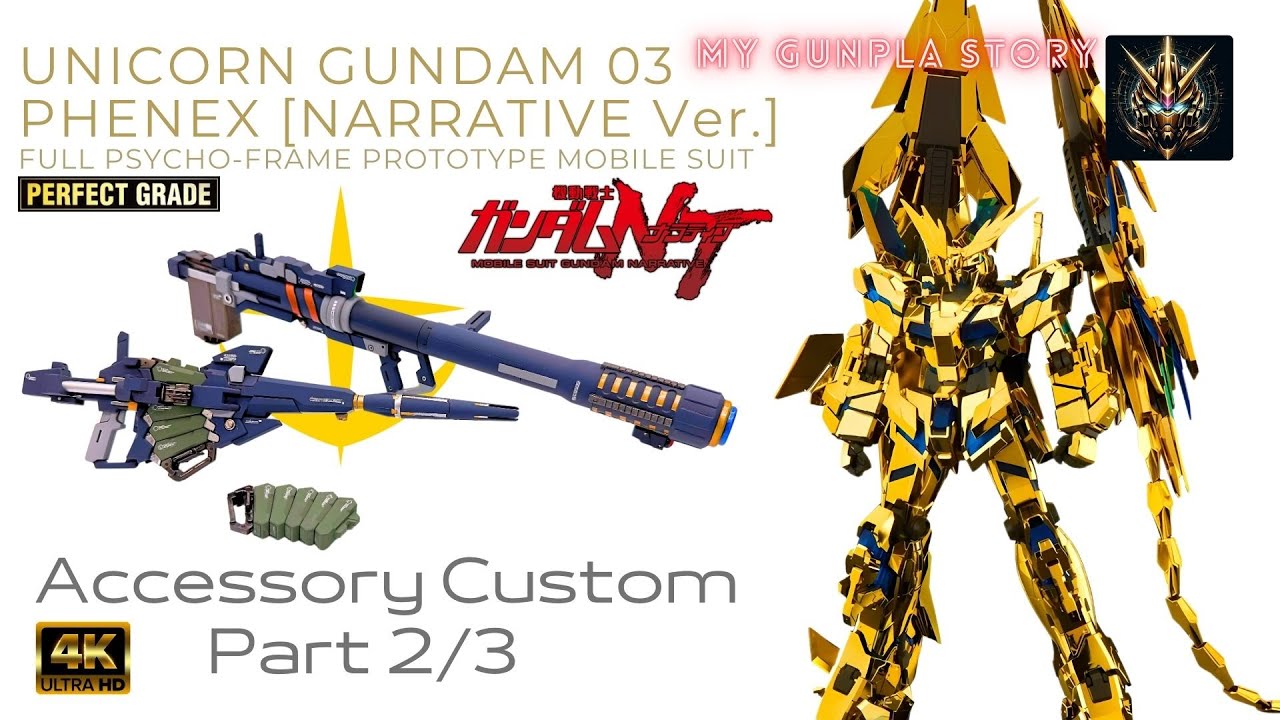 GUNPLA CUSTOM BUILD - PG Unicorn Gundam 03 Phenex [ Narrative Ver. ] Part 2/3 : Accessory  | 4K |