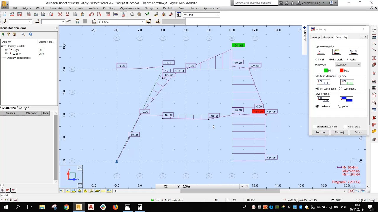 Tutorial z programu Autodesk Structural Analysis - wprowadzanie konstrukcji ramowej