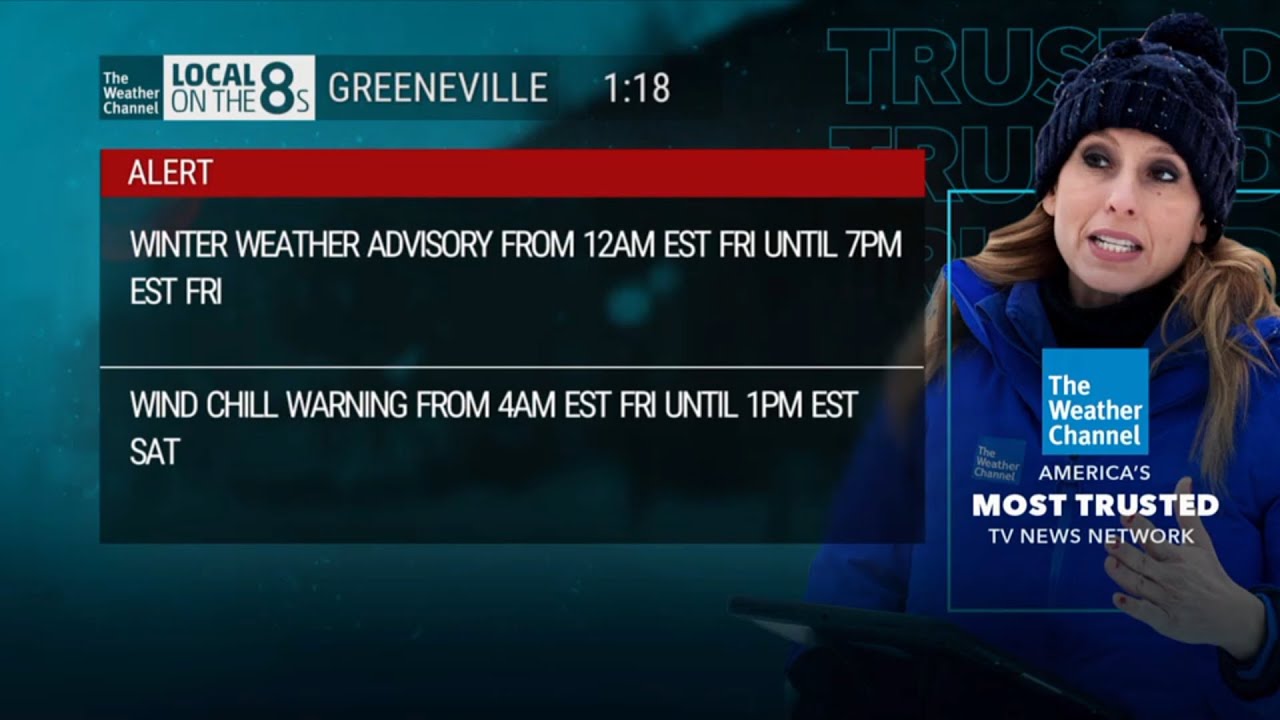 Local on the 8s - Winter Weather Advisory and Wind Chill Warning - Greeneville, TN - 12/22/2022
