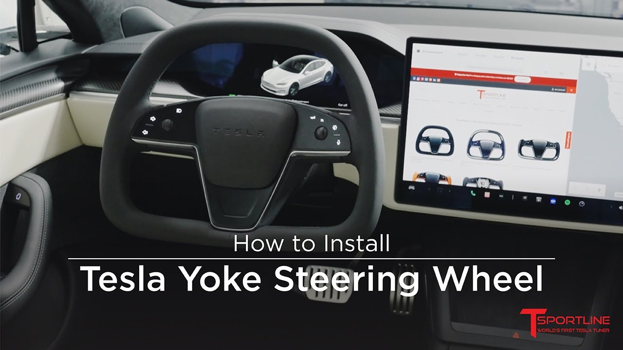 Как установить рулевое колесо T Sportline Tesla Model S / X с поворотным рулем на 360 градусов — ...
