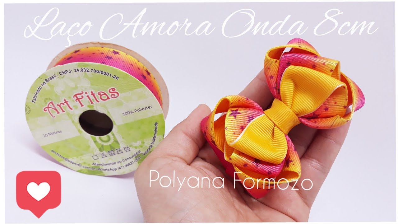 Laço Amora Onda Baby | 8 cm de pura fofurice | APRENDA a Técnica agora com Polyana Formozo