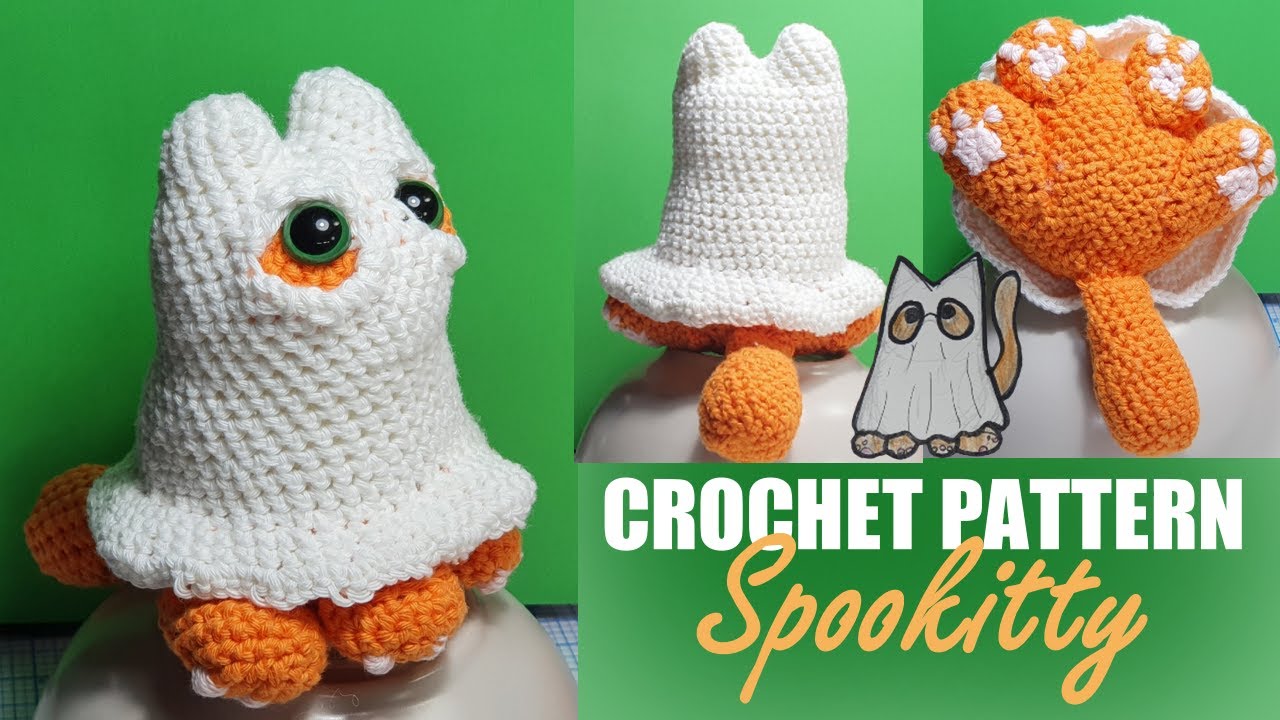 Free crochet pattern - Cat in a Ghost Costume (