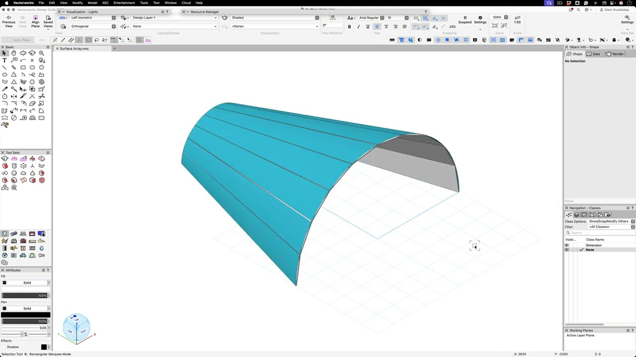 Quick Create Surface array command modeling Project.