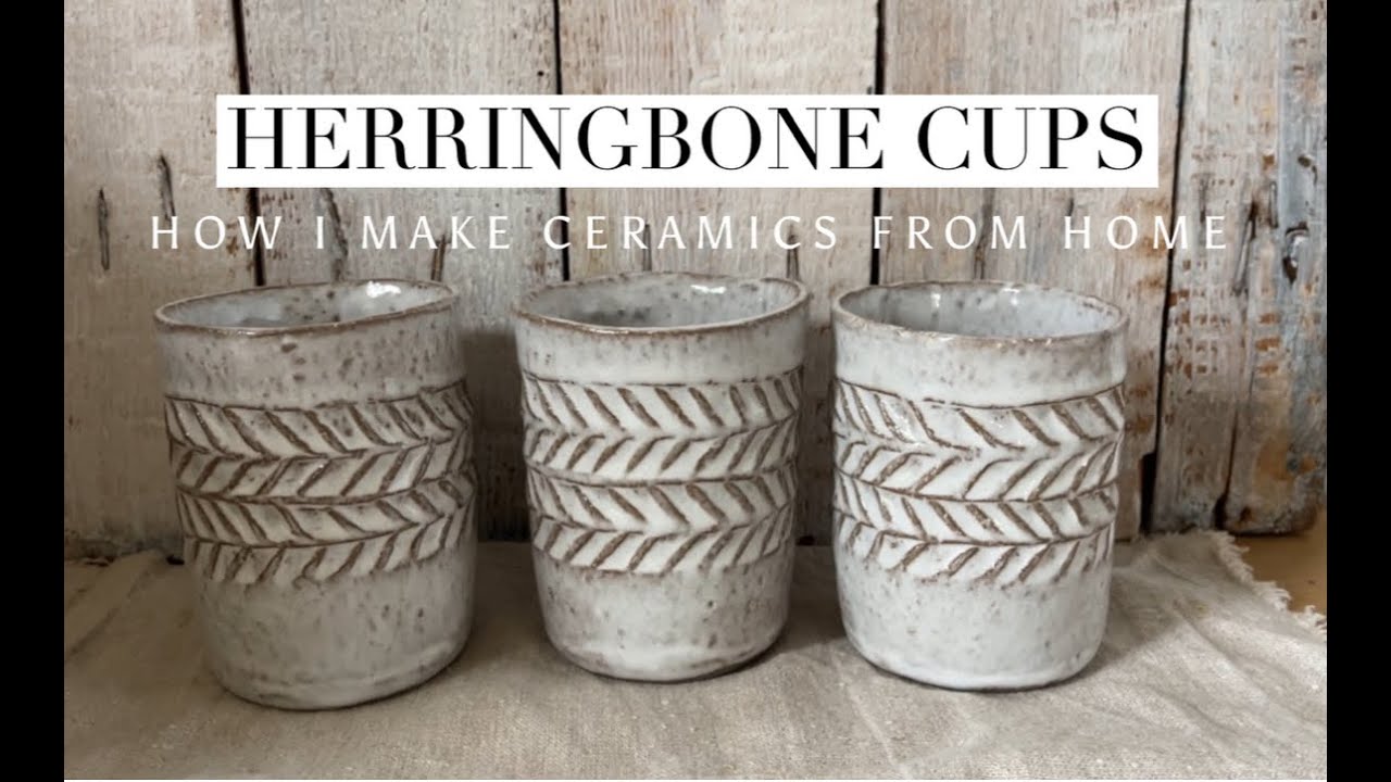 #3 How I make a cup with imprints without a pottery wheel. Start to Finish!