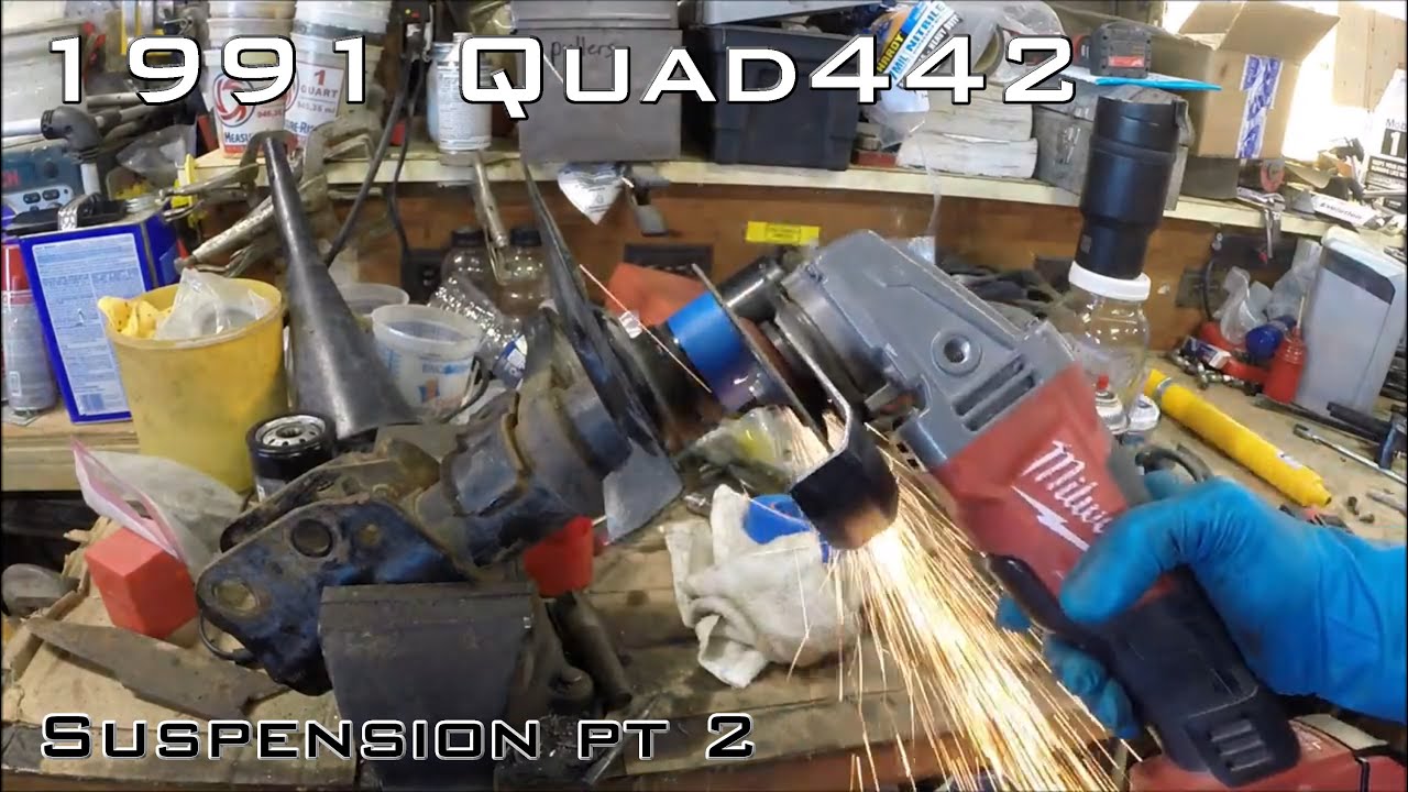 1991 Olds Quad442 suspension pt 2 strut mod for Koni insert