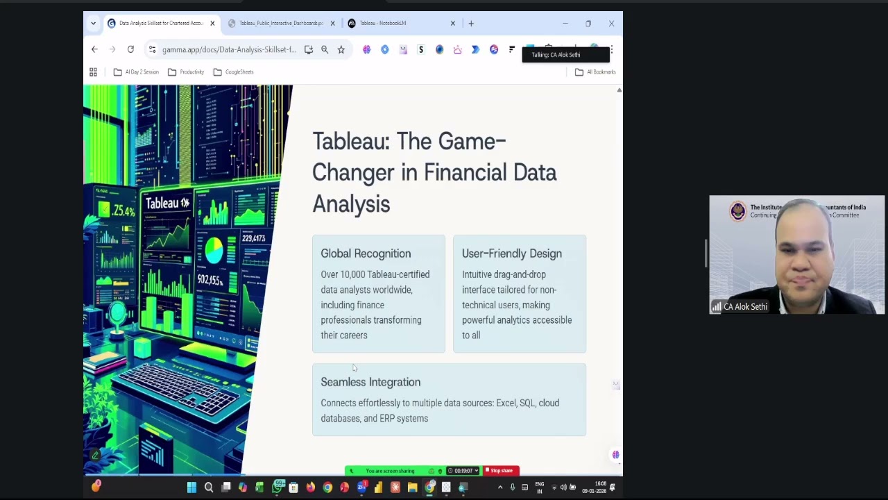 Webinar on “Data Analysis & Reporting using Tableau and Practical Scenarios under 15CA...- 09012026