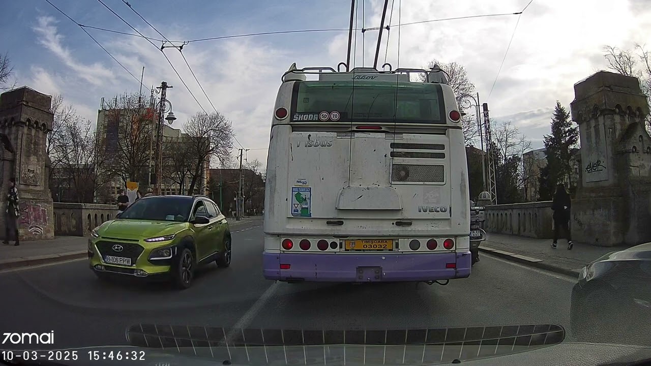 Dashcam Timisoara - Catedrala, Str. Cluj, Calea Martirilor - via Bd. V. Parvan - 10 mar. 2025