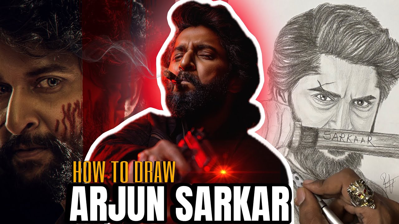 Nani as Arjun Sarkar 🪓 HIT 3 Drawing Tutorial for Beginners ✨