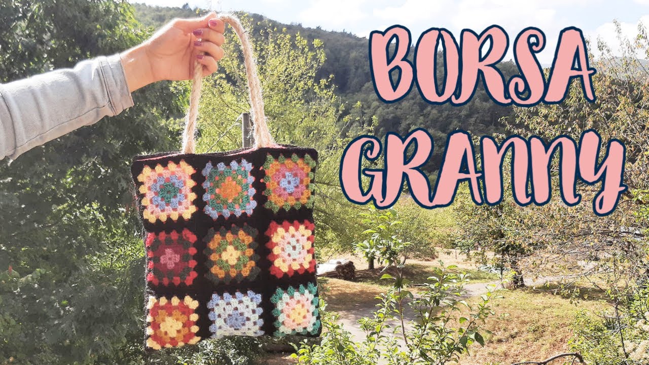 BORSA A QUADRI ALL'UNCINETTO - BORSA GRANNY