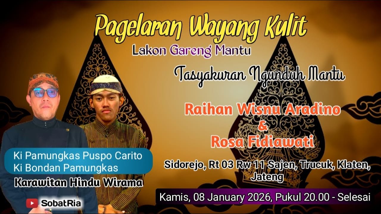 LIVE Wayang Kulit Ki Pamungkas Puspo Carito & Ki Bondan Pamungkas / Gareng Mantu / Sidorejo, Sajen