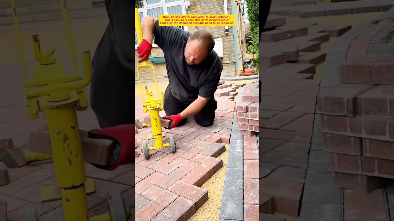 Creating Curved Paths with Brick Paving #work #craftsmanship