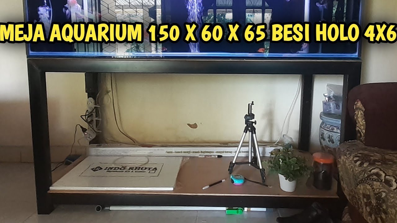 Meja aquarium 150 x 60 x 65 besi holo galfanis 4 x 6
