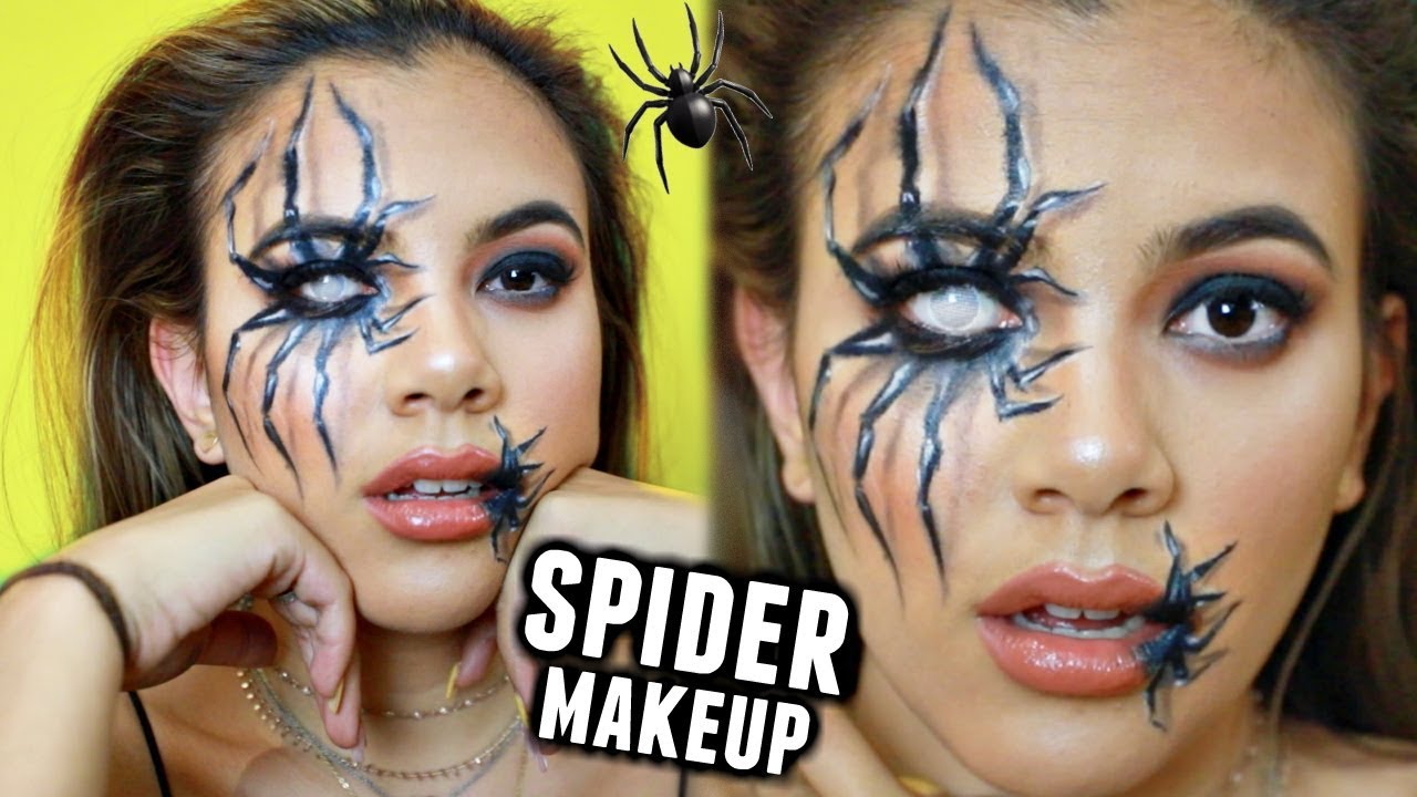 SPIDER HALLOWEEN MAKEUP TUTORIAL!🕷️🕸️ (Surprisingly easy for beginners)