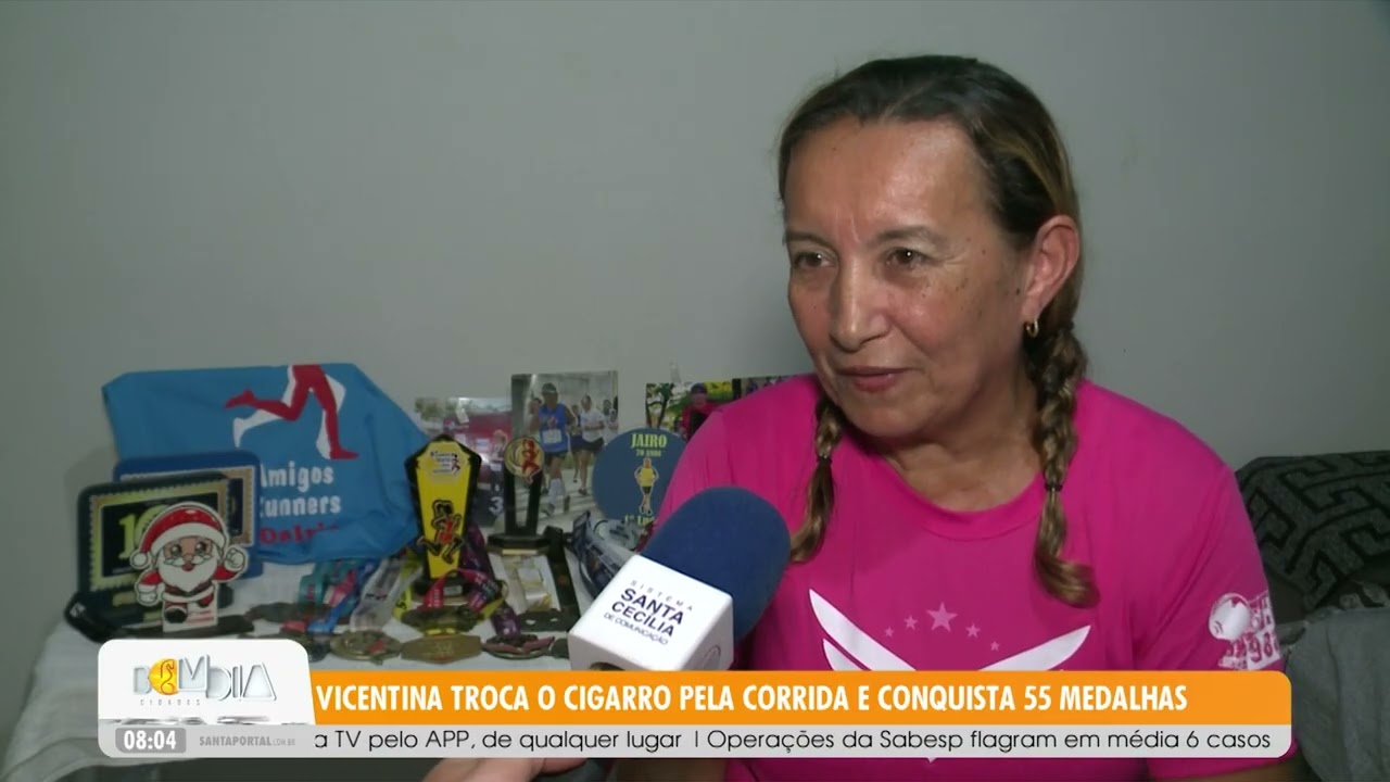 Vicentina troca o cigarro pela corrida e conquista 55 medalhas - 13/03/26