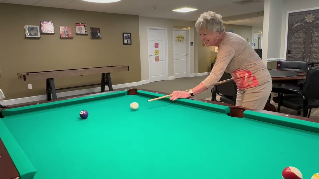 Doubles Pool Tourney with our Assisted Living Residents