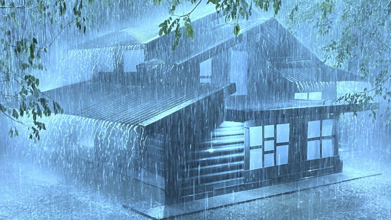 Sleep Soundly in 5 Minutes with Pouring Rain & Angry Thunder on Fragile Tin Roof in Deserted Forest