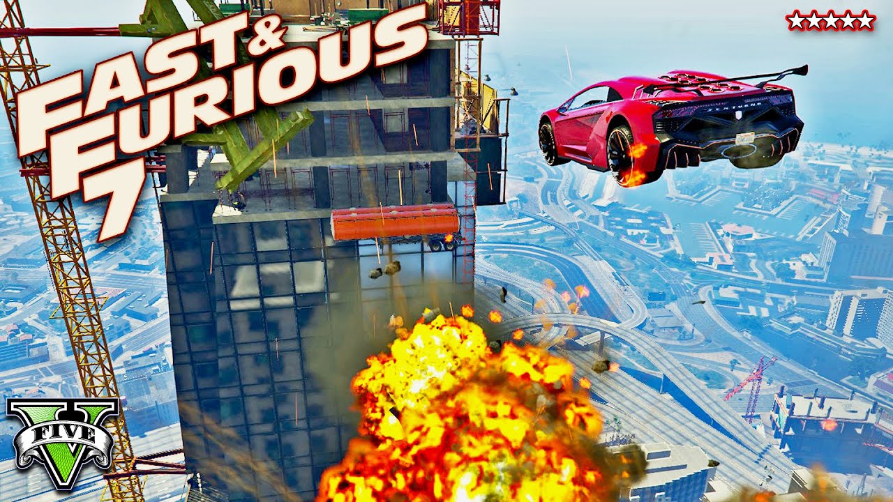 GTA 5 EPIC FURIOUS 7 Building Jump Stunt Race!! FAST & FURIOUS Extreme Racing (GTA 5 Funny Moments)
