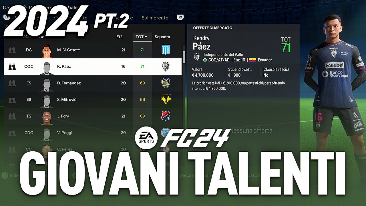 TOP NUOVI GIOVANI TALENTI AGGIUNTI SU FC 24 #2 [UFFICIALE] | FC 24 Carriera Allenatore