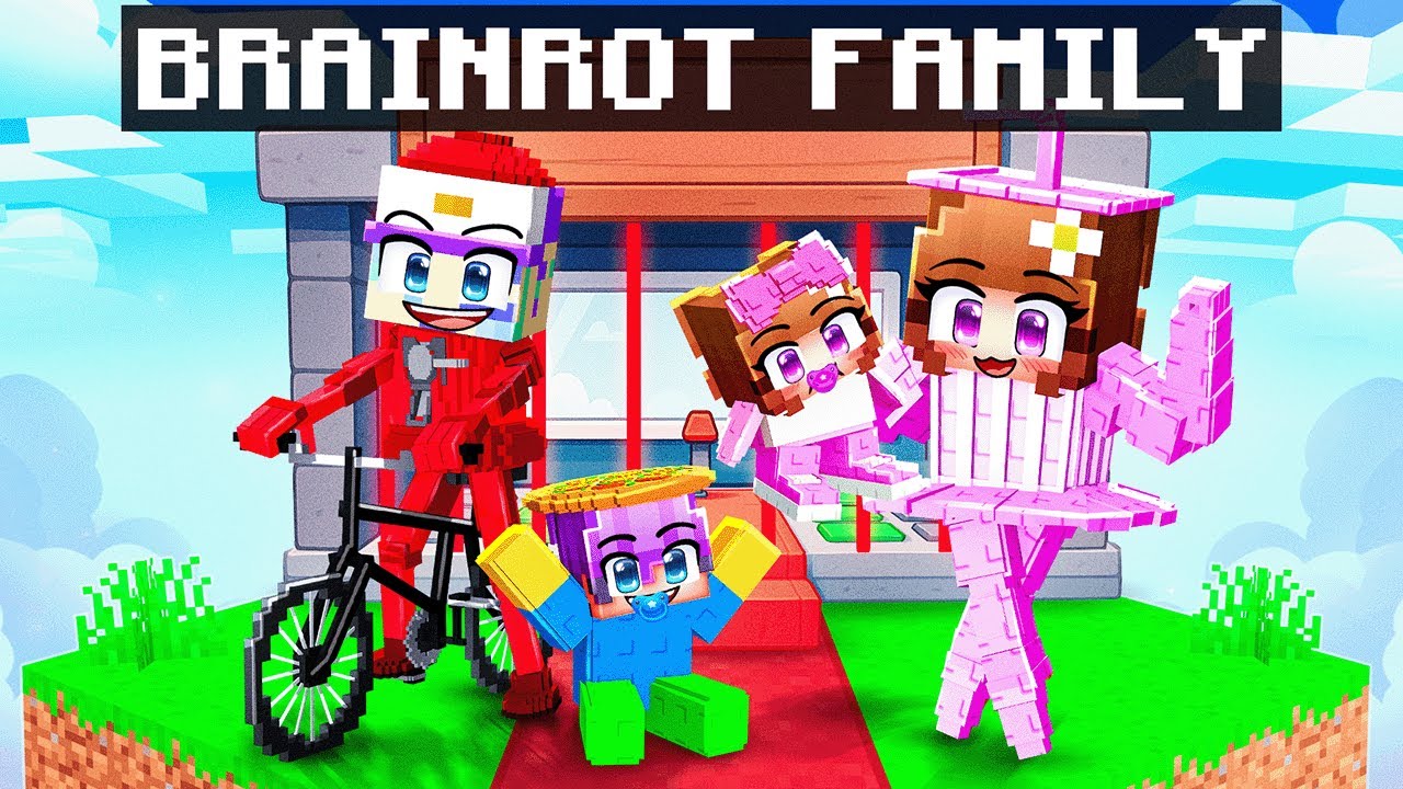 Having a SECRET BRAINROT FAMILY In Minecraft!