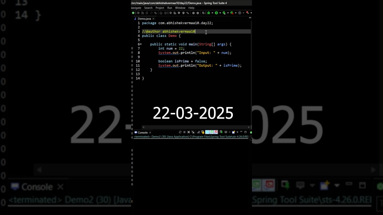 Day-81: Check if a number is Prime in Java #shorts #java