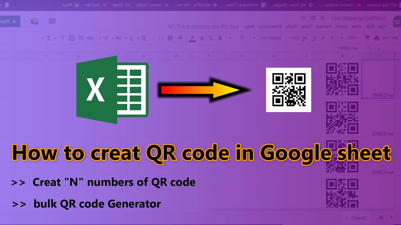 how to make QR code in google sheet \\ Bulk QR code Generator  || @EInfotainment
