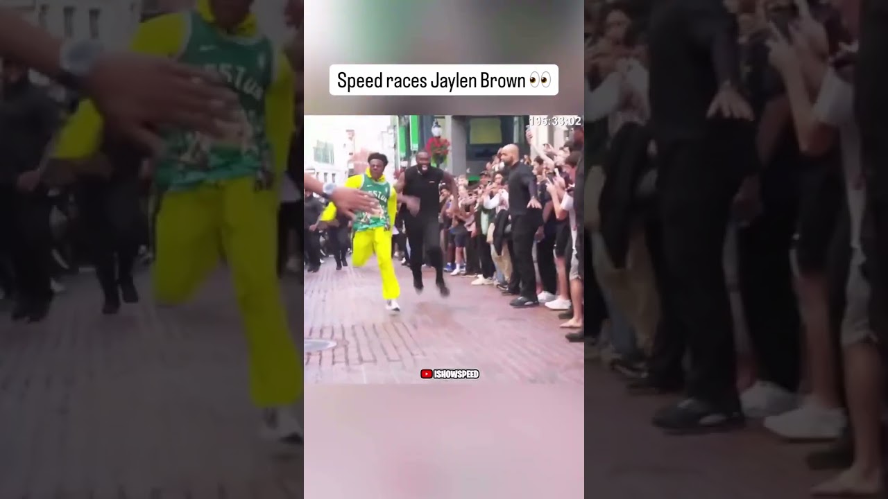 Even with a pulled hamstring, Speed wasn&rsquo;t losing to Jaylen Brown 😂 (via @ishowspeed/IG)