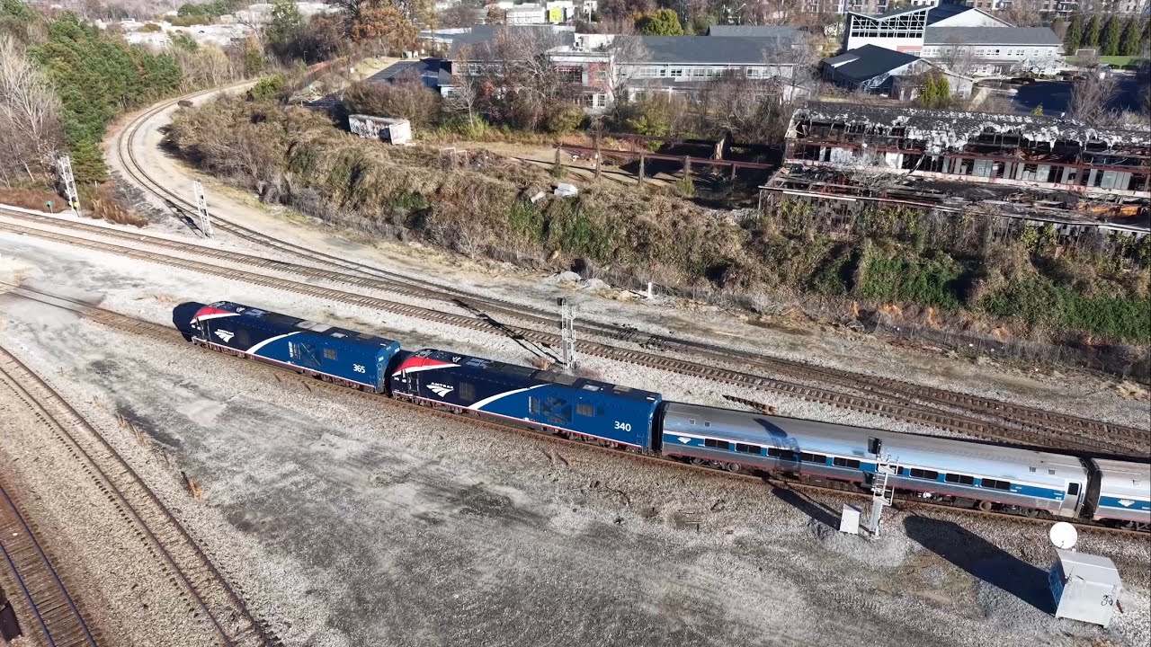 Amtrak 19, a CSX Local, an NS Stack, CSX and NS Grain Trains on a Cold Morning