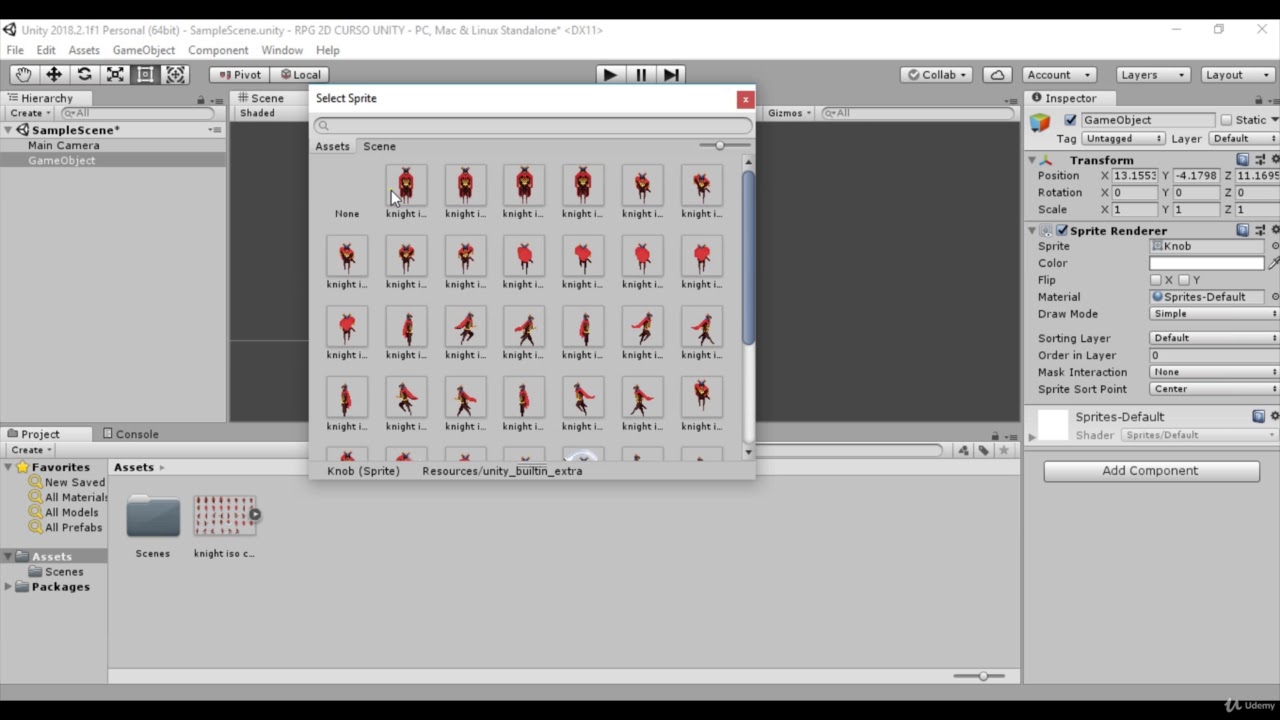 Curso Unity y C# 2019 creando un RPG de acci&oacute;n en 2D ( parte 10)Creando Player GameObject