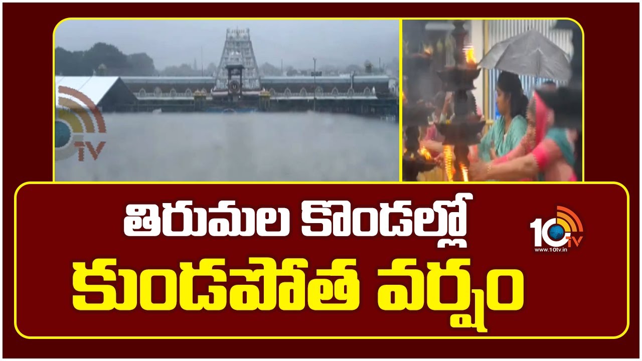 తిరుమల కొండల్లో కుండపోత వర్షం | Tirumala Weather Update | Pilgrimage Area Faces Heavy Rains | 10tv