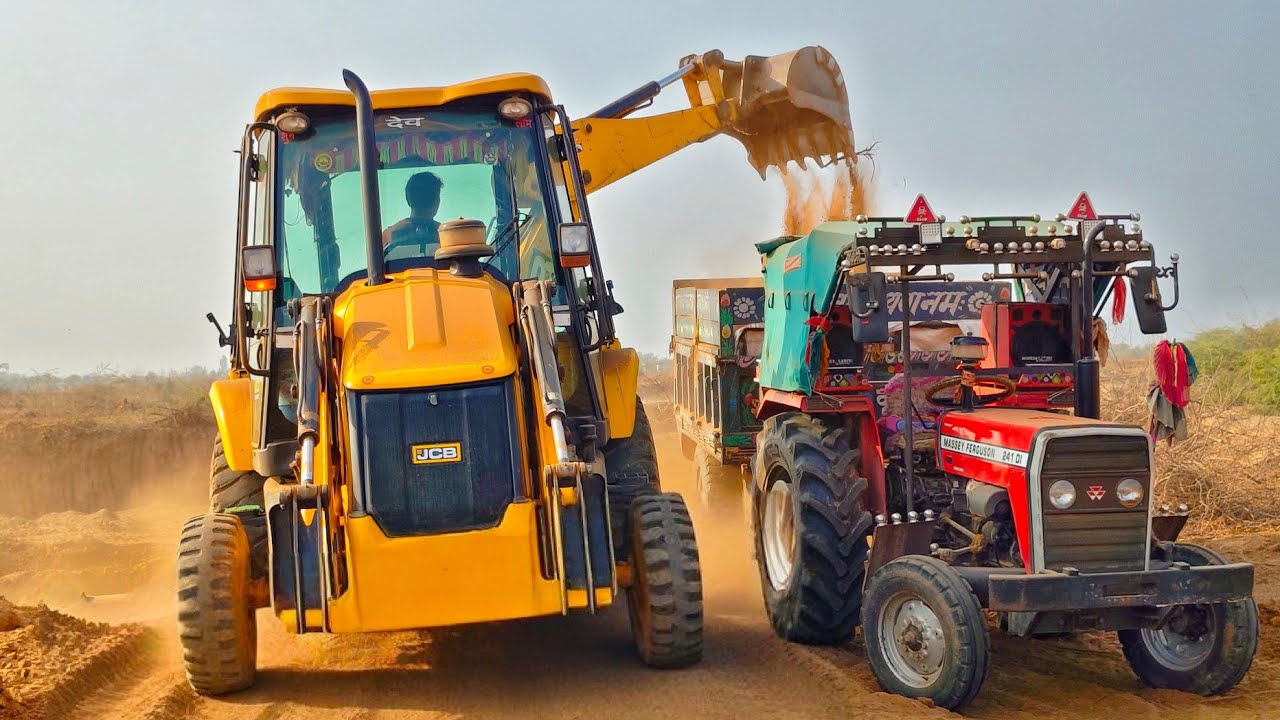 Jcb 3dx Machine Eco Stuck in Mud Tractor Review Massey Ferguson 245 Jhon Deree 5105 Farmtrac 50 