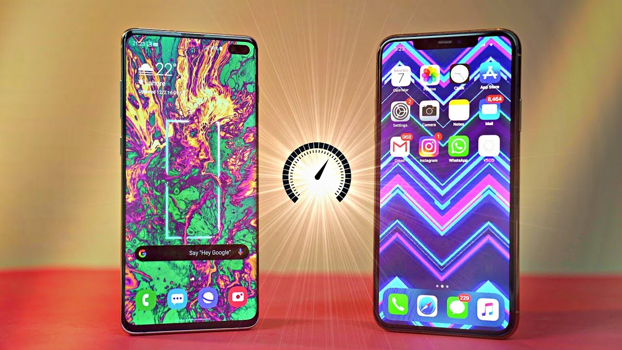 Samsung Galaxy S10 Plus Android 10 vs iPhone 11 Pro MAX - Speed Test!
