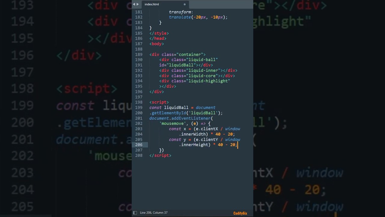 Liquid ball animation | HTML, CSS & JS
