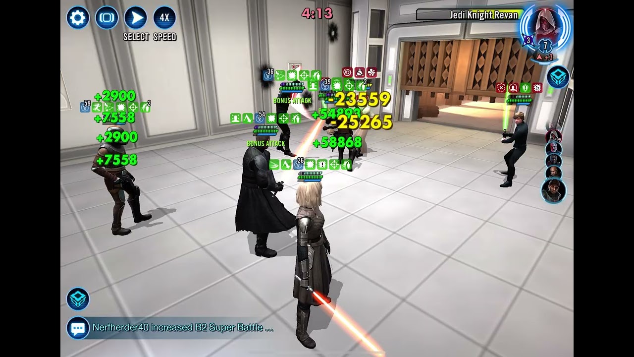SWGOH, Squad Arena: Mercenary (Lvl 6 Tank Cron) vs JML