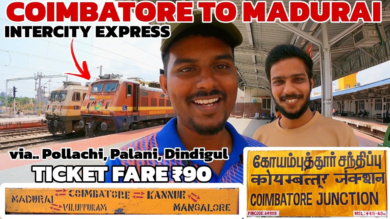 🚂 COIMBATORE TO MADURAI INTERCITY EXPRESS TRAVEL V-LOG 😍| Most demanded train in this route.#travel