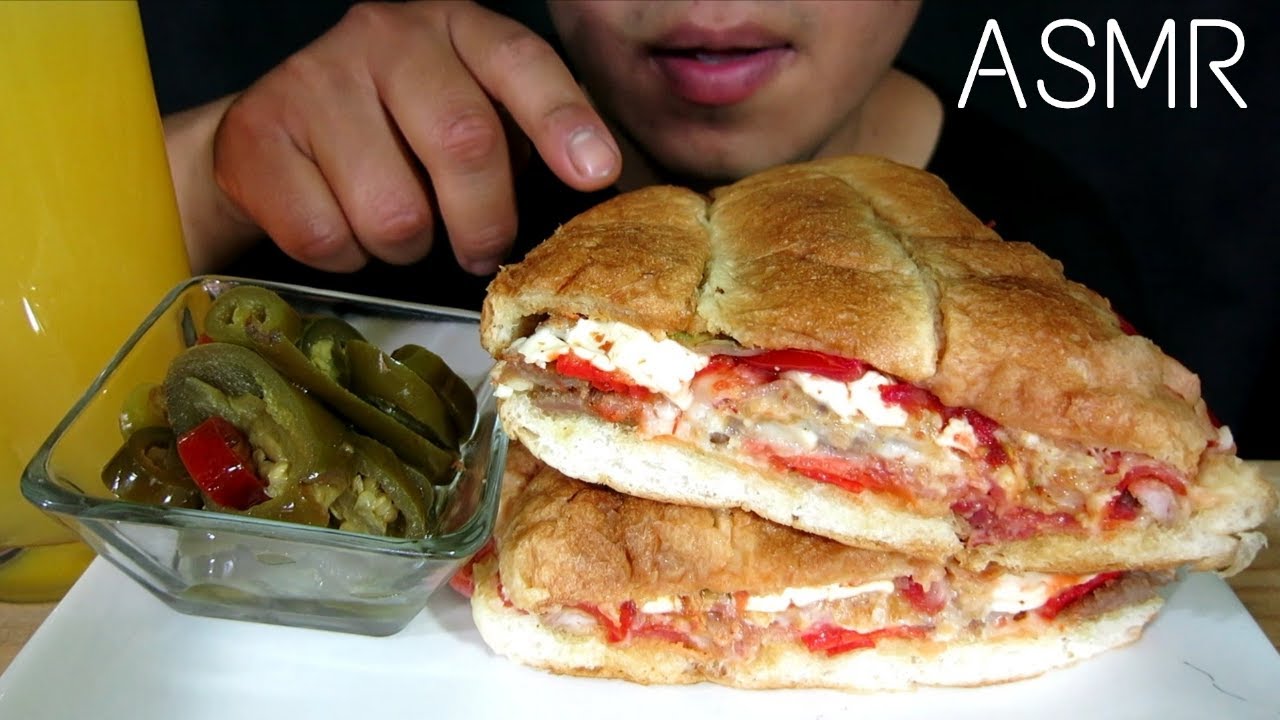 ASMR COMIENDO TORTA CON MILANESA,PIERNA Y QUESO