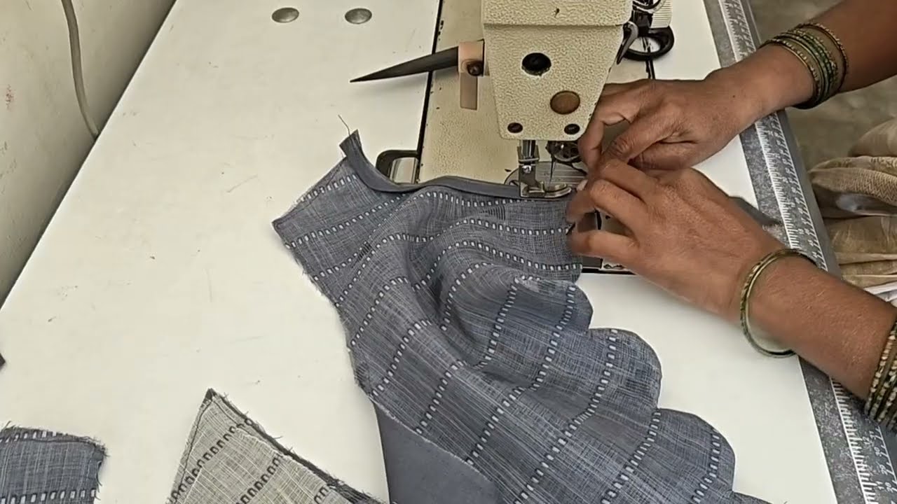 Back Boat neck with scalop டிசைன் front princesscut Blouse cutting stitching vidieo 